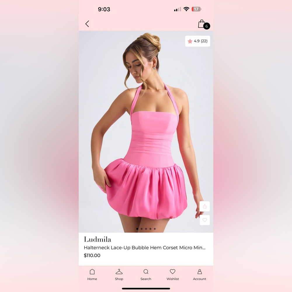 Oh Polly Pink Mini Dress with Ballet-Inspired Skirt